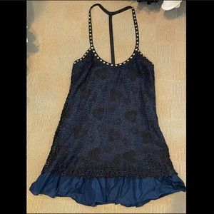 Free People Navy Blue Black Summer Tank